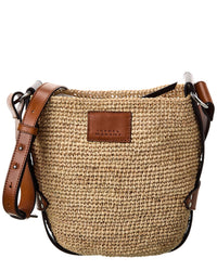 Isabel Marant Bayia Raffia & Leather Shoulder Bag