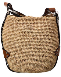 Isabel Marant Bayia Raffia & Leather Shoulder Bag