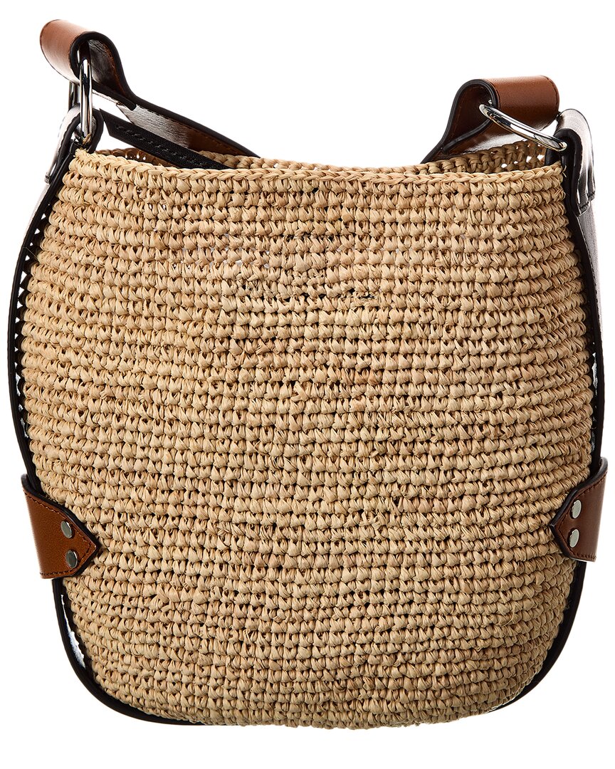 Isabel Marant Bayia Raffia & Leather Shoulder Bag