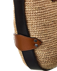 Isabel Marant Bayia Raffia & Leather Shoulder Bag
