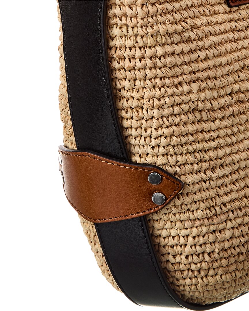 Isabel Marant Bayia Raffia & Leather Shoulder Bag