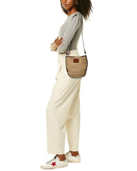 Isabel Marant Bayia Raffia & Leather Shoulder Bag