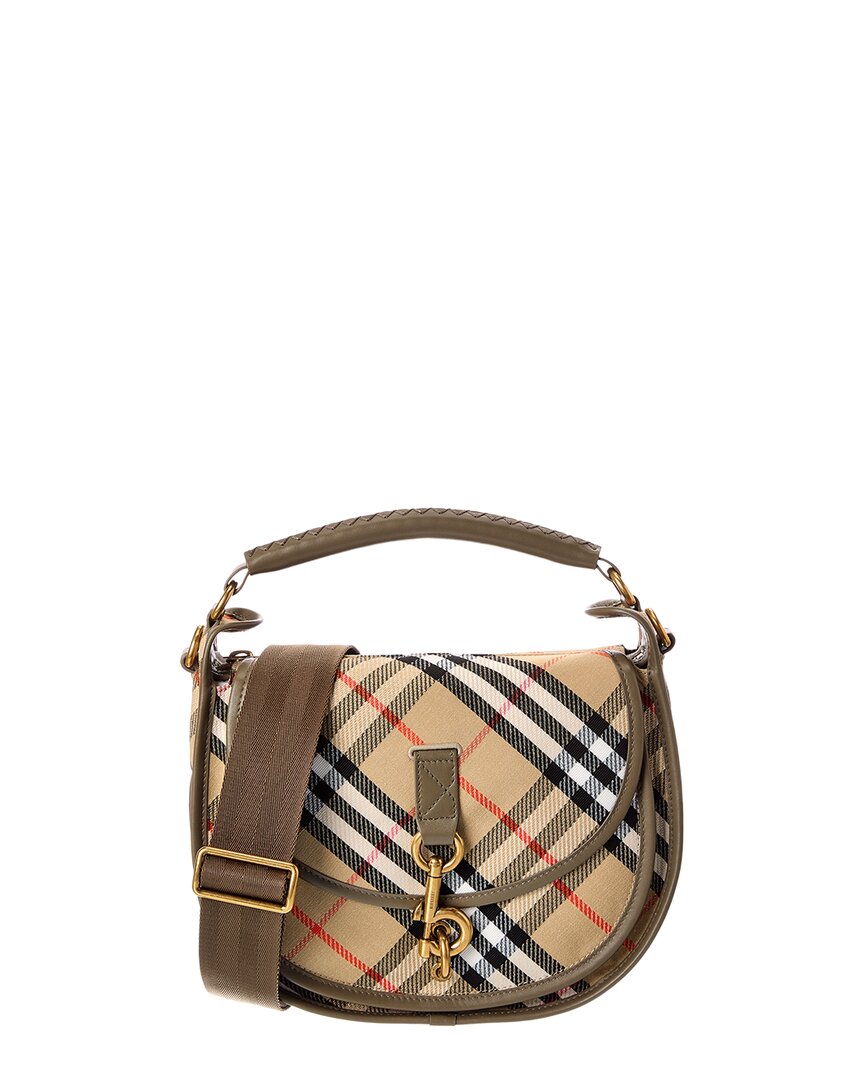 Burberry Burberry B Clip Canvas & Leather Shoulder Bag