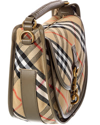 Burberry Burberry B Clip Canvas & Leather Shoulder Bag