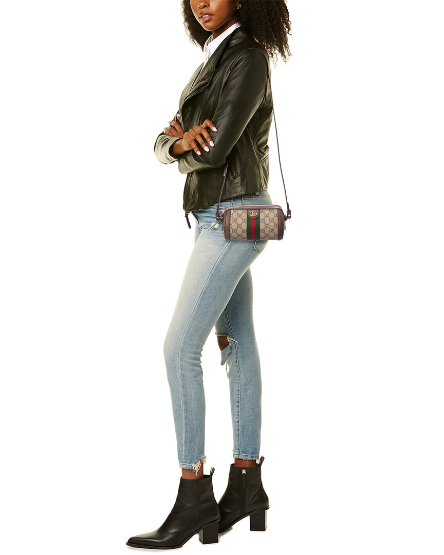 Gucci Ophidia Mini Gg Supreme Canvas & Leather Shoulder Bag