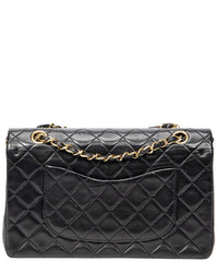 Chanel Chanel Black Quilted Lambskin Leather Classic Double Flap (Authentic Pre-Loved)