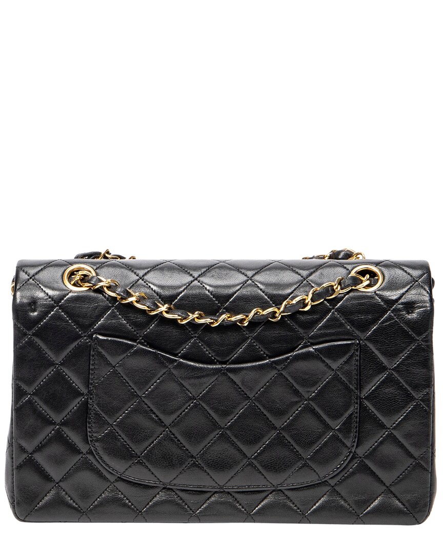Chanel Chanel Black Quilted Lambskin Leather Classic Double Flap (Authentic Pre-Loved)
