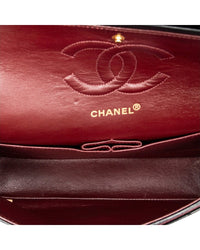 Chanel Chanel Black Quilted Lambskin Leather Classic Double Flap (Authentic Pre-Loved)