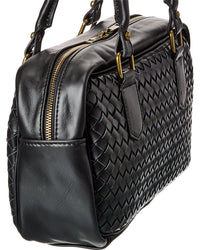 Persaman New York Chloe Woven Leather Shoulder Bag, Black