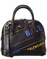 Balenciaga Ville Allover Xxs Leather Top Handle Tote (Authentic Pre-Owned) Multi ONE SIZE