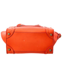 Celine Orange Leather Micro Luggage Tote (Authentic Pre-Loved)
