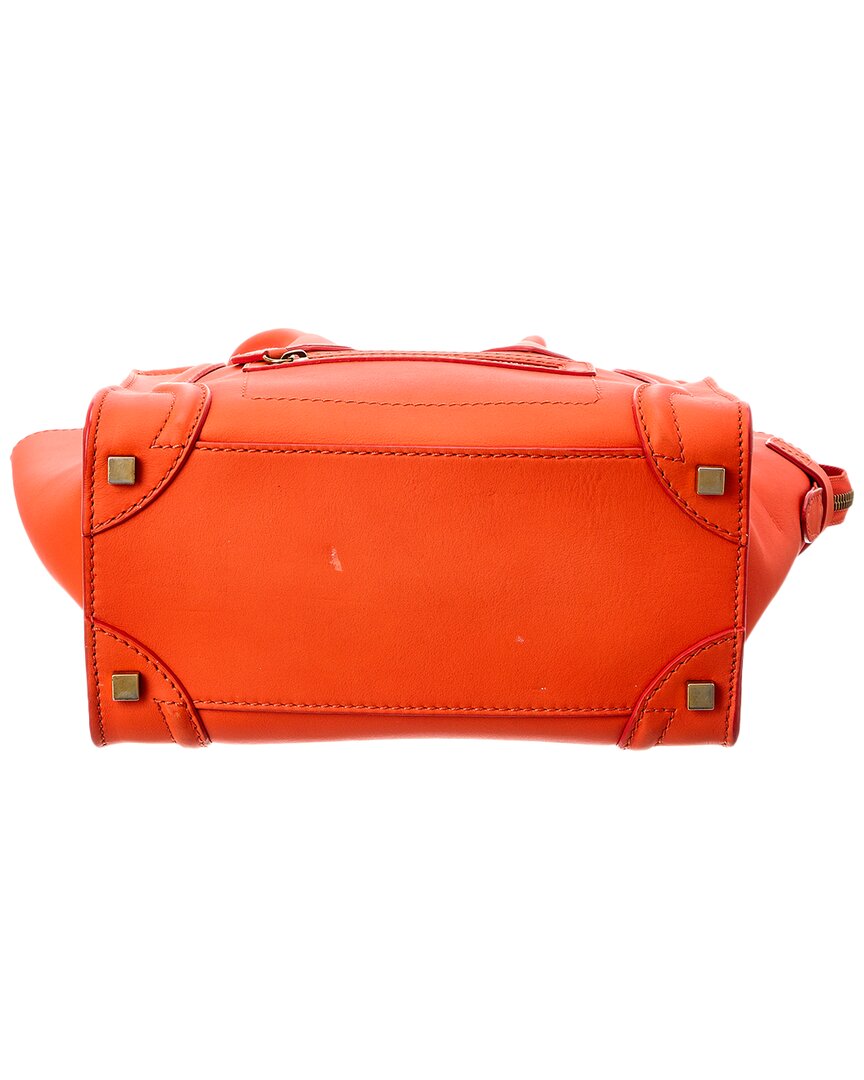 Celine Orange Leather Micro Luggage Tote (Authentic Pre-Loved)