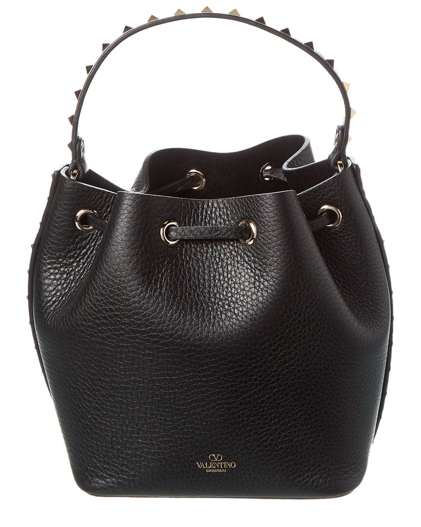 Valentino Rockstud Grainy Leather Bucket Bag (Authentic Pre-Owned)