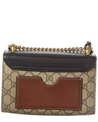 Gucci Beige Black Cuir Gg Supreme Monogram Calfskin Leather Small Padlock