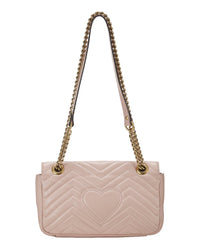 Gucci Gucci Pink Leather Gg Marmont Matelasse Shoulder Small (Authentic Pre-Loved)