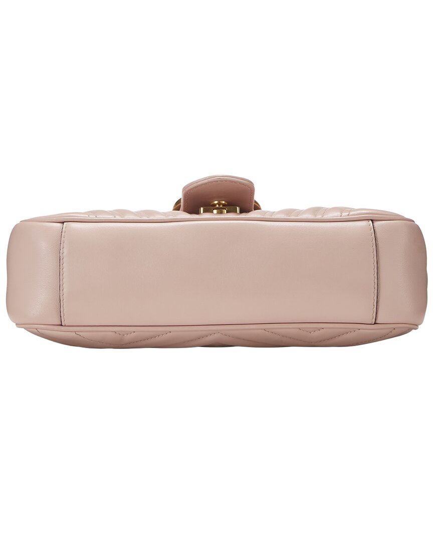 Gucci Gucci Pink Leather Gg Marmont Matelasse Shoulder Small (Authentic Pre-Loved)