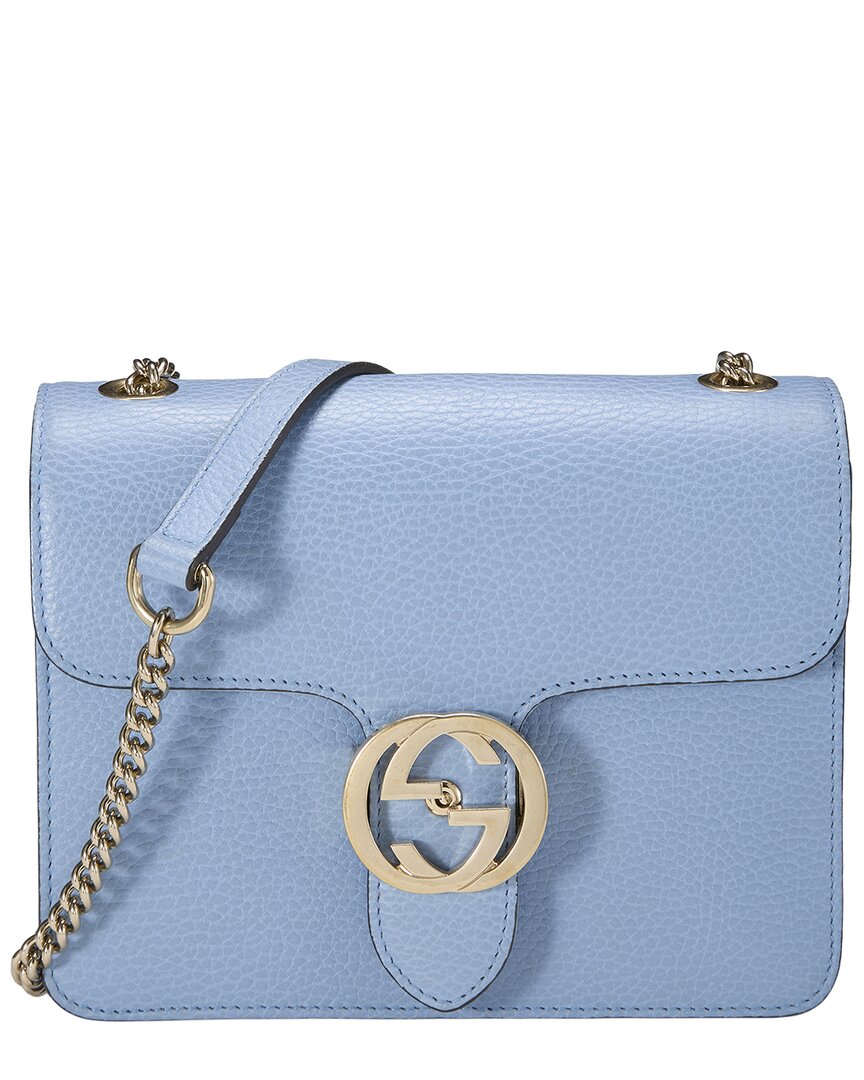Gucci Gucci Blue Leather Interlocking Crossbody Small (Authentic Pre-Loved)