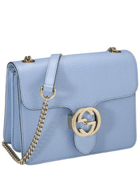 Gucci Gucci Blue Leather Interlocking Crossbody Small (Authentic Pre-Loved)