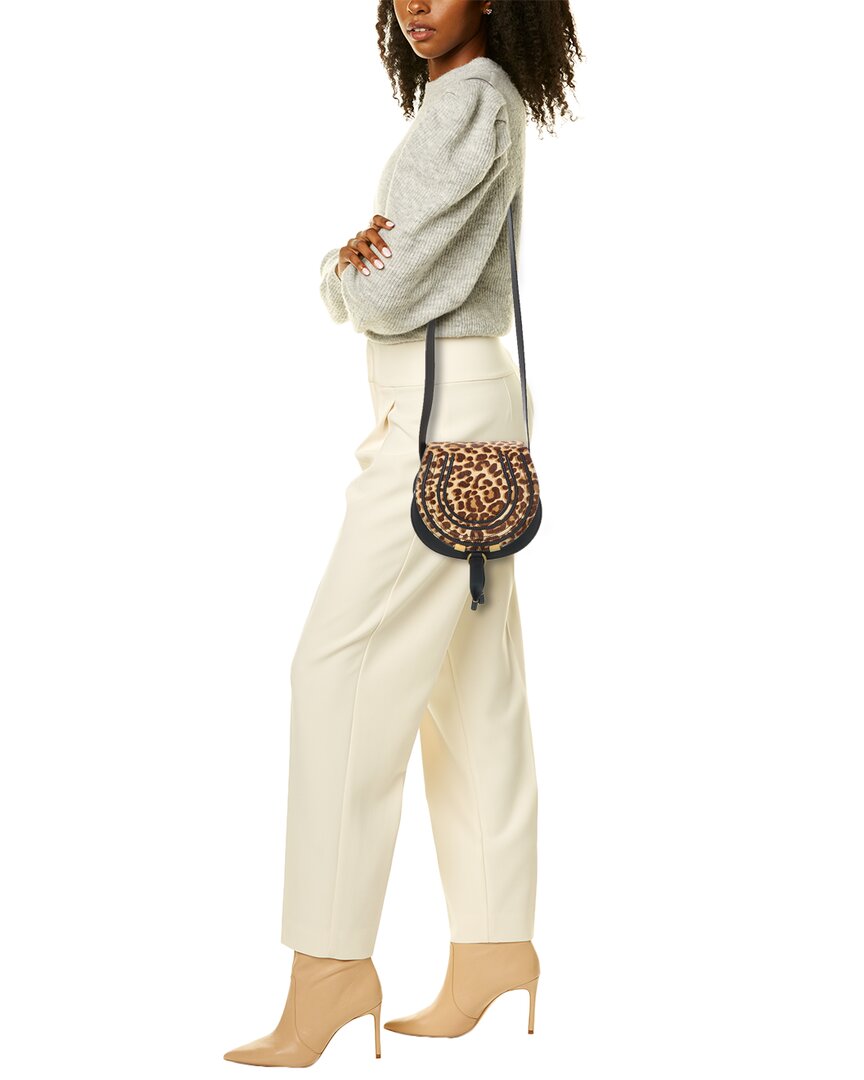 Chloé Marcie Small Haircalf & Leather Saddle Bag