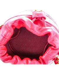 Chanel Chanel Pink Caviar Quilted Leather Twist Your Buttons Drawstring Bucket, Never