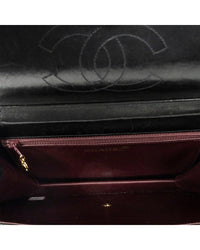 Chanel Chanel Black Quilted Lambskin Leather Vintage Push Lock Straight Flap (Authentic