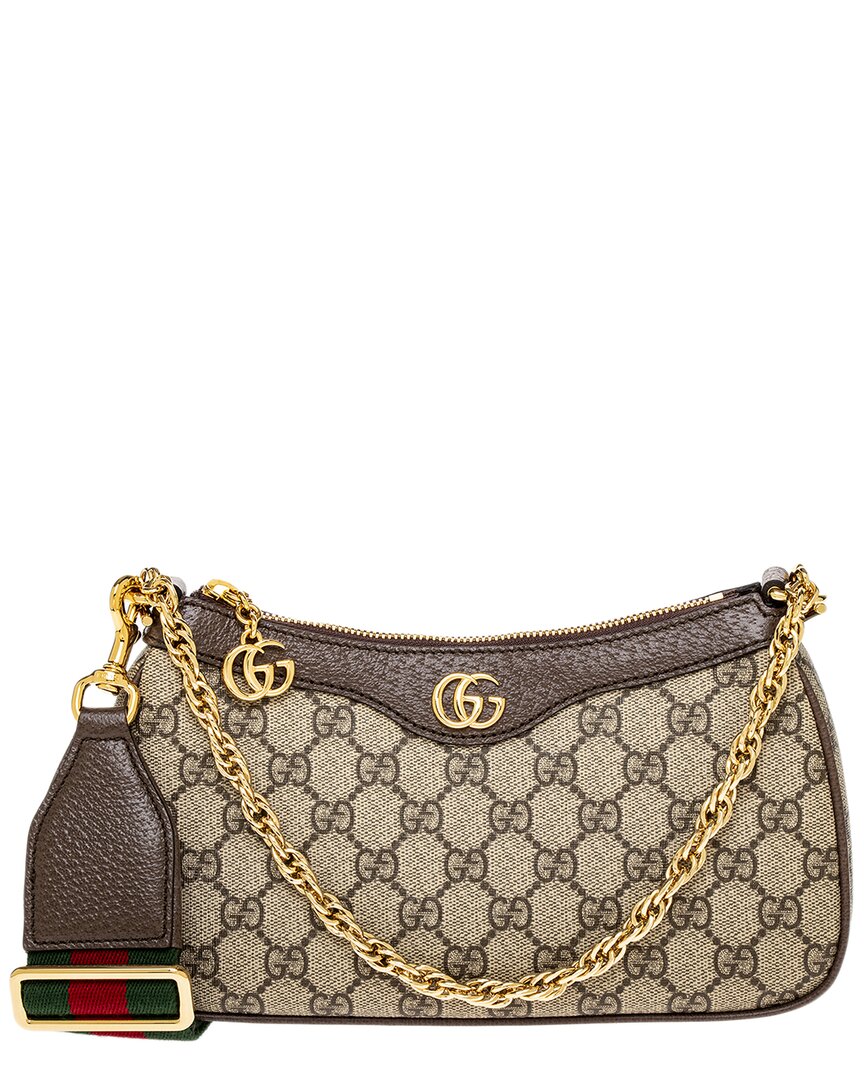 Gucci Gucci Ophidia Gg Small Canvas & Leather Shoulder Bag