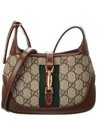 Gucci Jackie 1961 Mini Gg Supreme Canvas & Leather Shoulder Bag, Brown