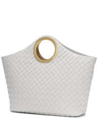 Tiffany & Fred Paris Hand Woven-Leather Tote