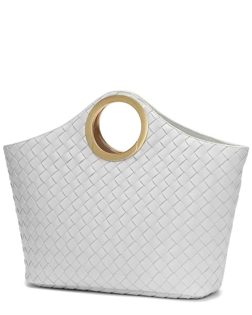 Tiffany & Fred Paris Hand Woven-Leather Tote