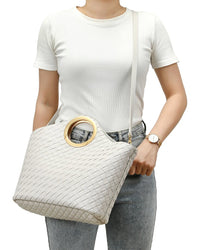 Tiffany & Fred Paris Hand Woven-Leather Tote