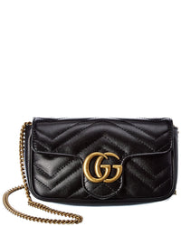 Gucci Gucci Gg Marmont Super Mini Matelasse Leather Crossbody
