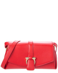 Ferragamo Front Flap Small Leather Shoulder Bag ONE SIZE Red