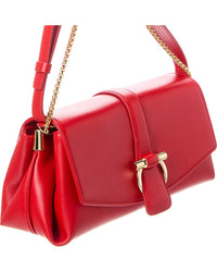 Ferragamo Front Flap Small Leather Shoulder Bag
