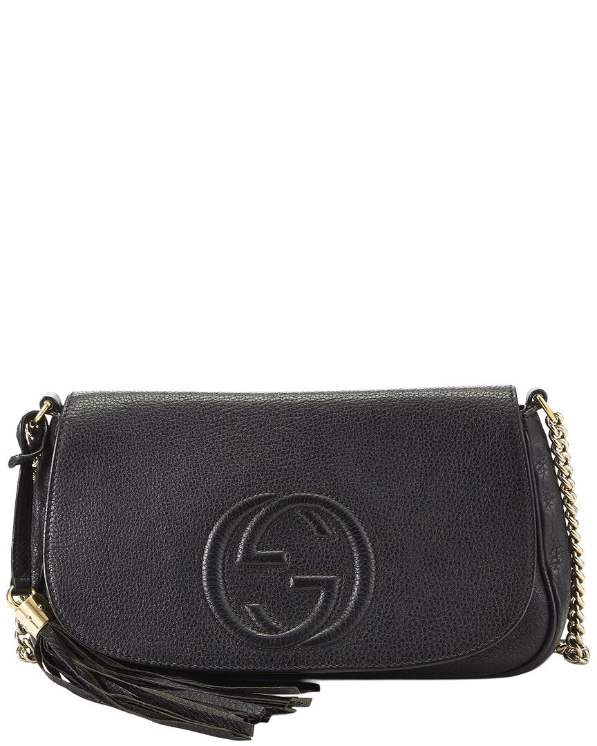 Gucci Gucci Black Leather Soho Chain Flap Crossbody (Authentic Pre-Loved)