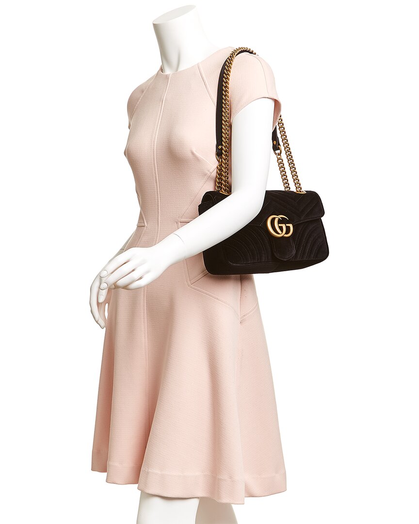Gucci Gg Marmont Small Velvet Shoulder Bag