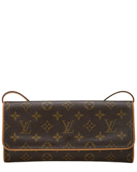 Louis Vuitton Louis Vuitton Brown Monogram Coated Canvas & Vachetta Leather Pochette Twin