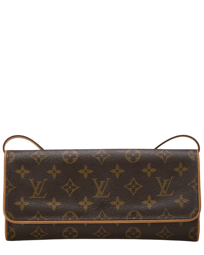 Louis Vuitton Louis Vuitton Brown Monogram Coated Canvas & Vachetta Leather Pochette Twin