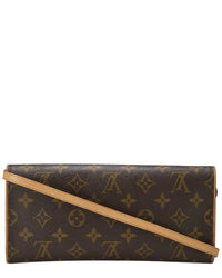 Louis Vuitton Louis Vuitton Brown Monogram Coated Canvas & Vachetta Leather Pochette Twin