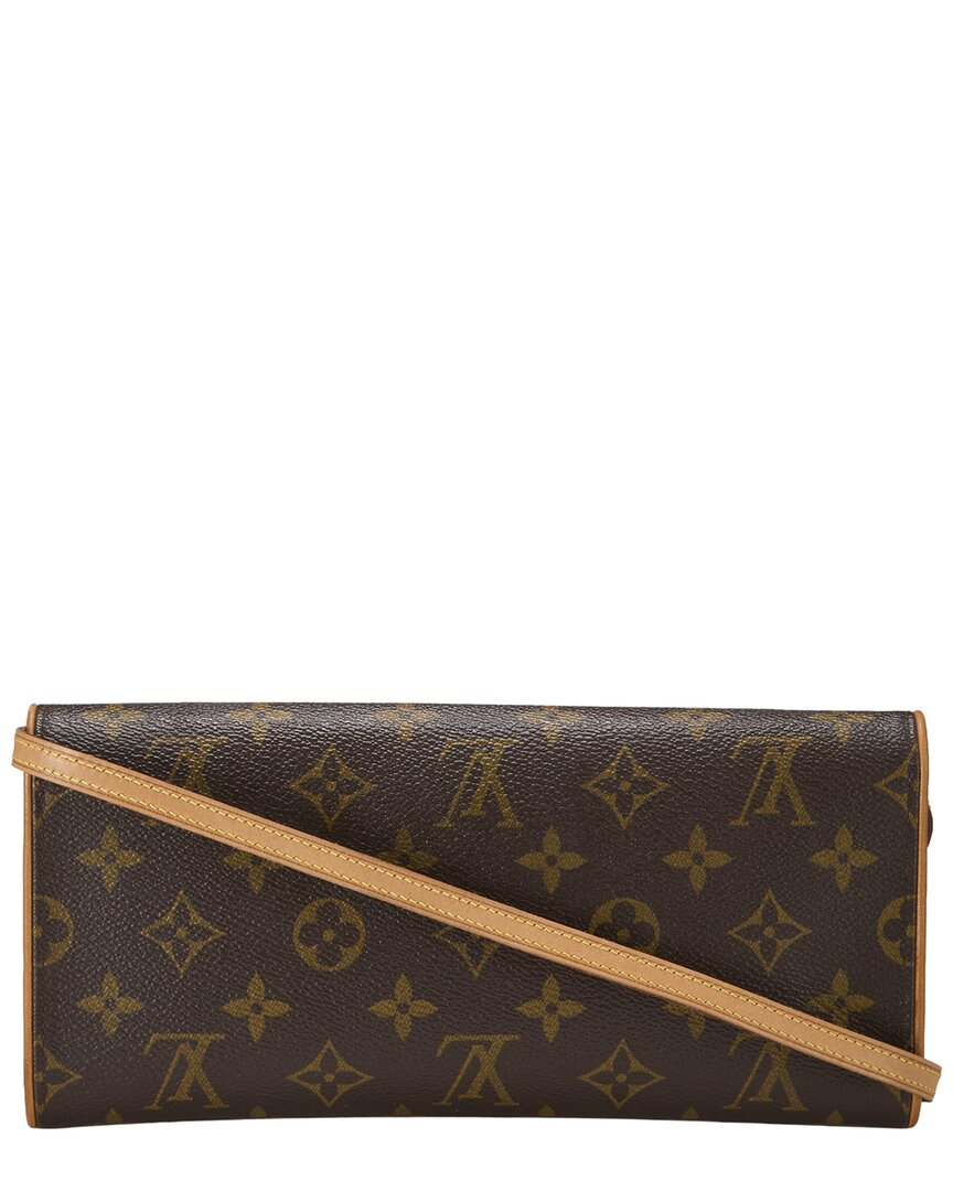 Louis Vuitton Louis Vuitton Brown Monogram Coated Canvas & Vachetta Leather Pochette Twin
