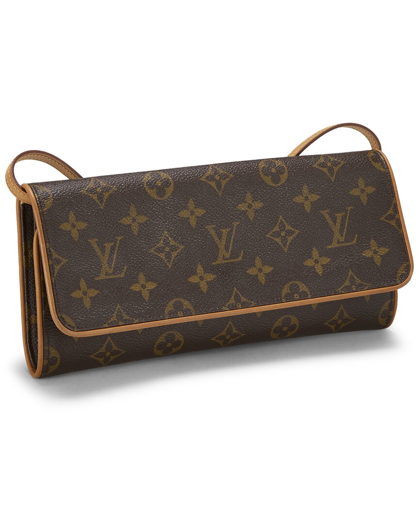 Louis Vuitton Louis Vuitton Brown Monogram Coated Canvas & Vachetta Leather Pochette Twin