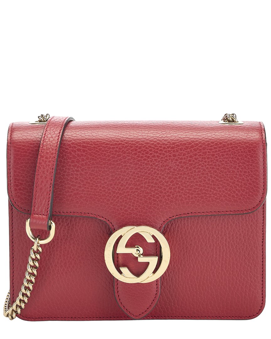 Gucci Gucci Red Leather Interlocking Crossbody Small (Authentic Pre-Loved)