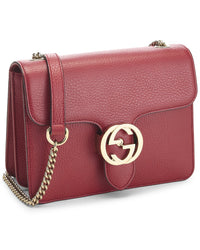 Gucci Gucci Red Leather Interlocking Crossbody Small (Authentic Pre-Loved)