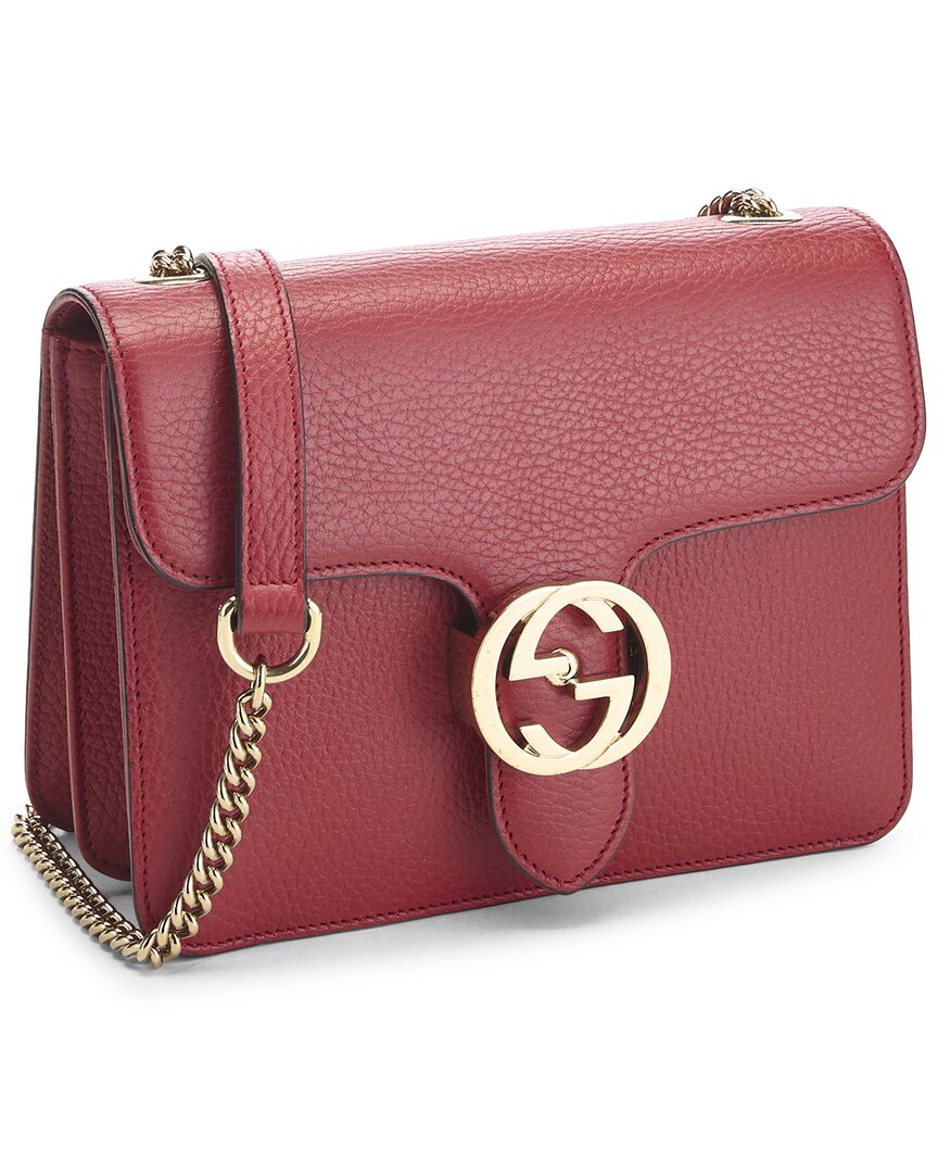 Gucci Gucci Red Leather Interlocking Crossbody Small (Authentic Pre-Loved)