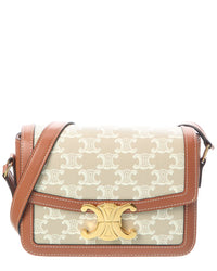 Celine Teen Triomphe Canvas & Leather Shoulder Bag