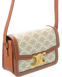 Celine Teen Triomphe Canvas & Leather Shoulder Bag