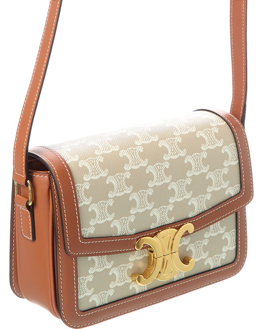 Celine Teen Triomphe Canvas & Leather Shoulder Bag