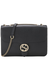 Gucci Gucci Black Leather Interlocking Crossbody Large (Authentic Pre-Loved)