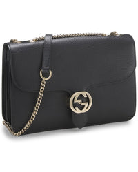 Gucci Gucci Black Leather Interlocking Crossbody Large (Authentic Pre-Loved)