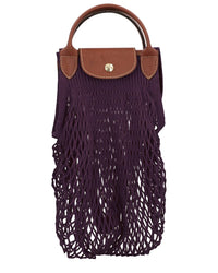 Longchamp Le Pliage Filet Large Mesh Handle Bag With Strap ONE SIZE Purple