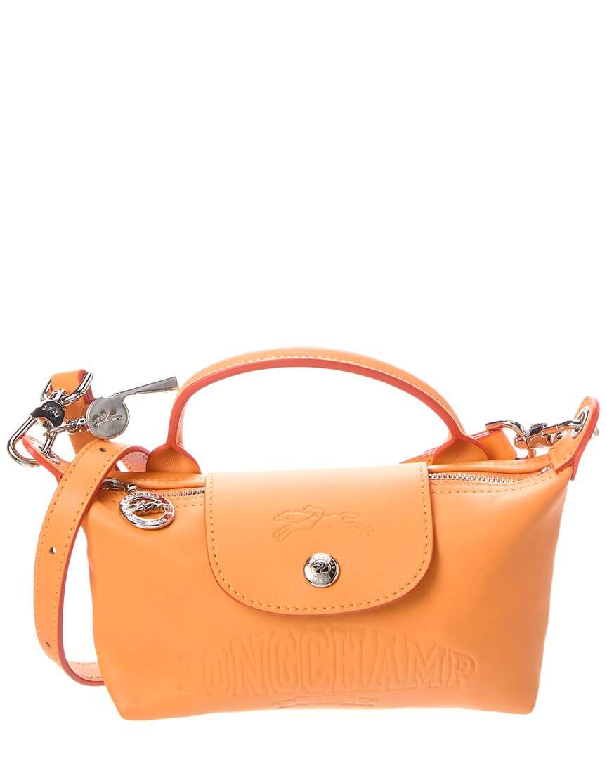 Longchamp Le Pliage Xtra Xs Leather Pouch ONE SIZE Orange